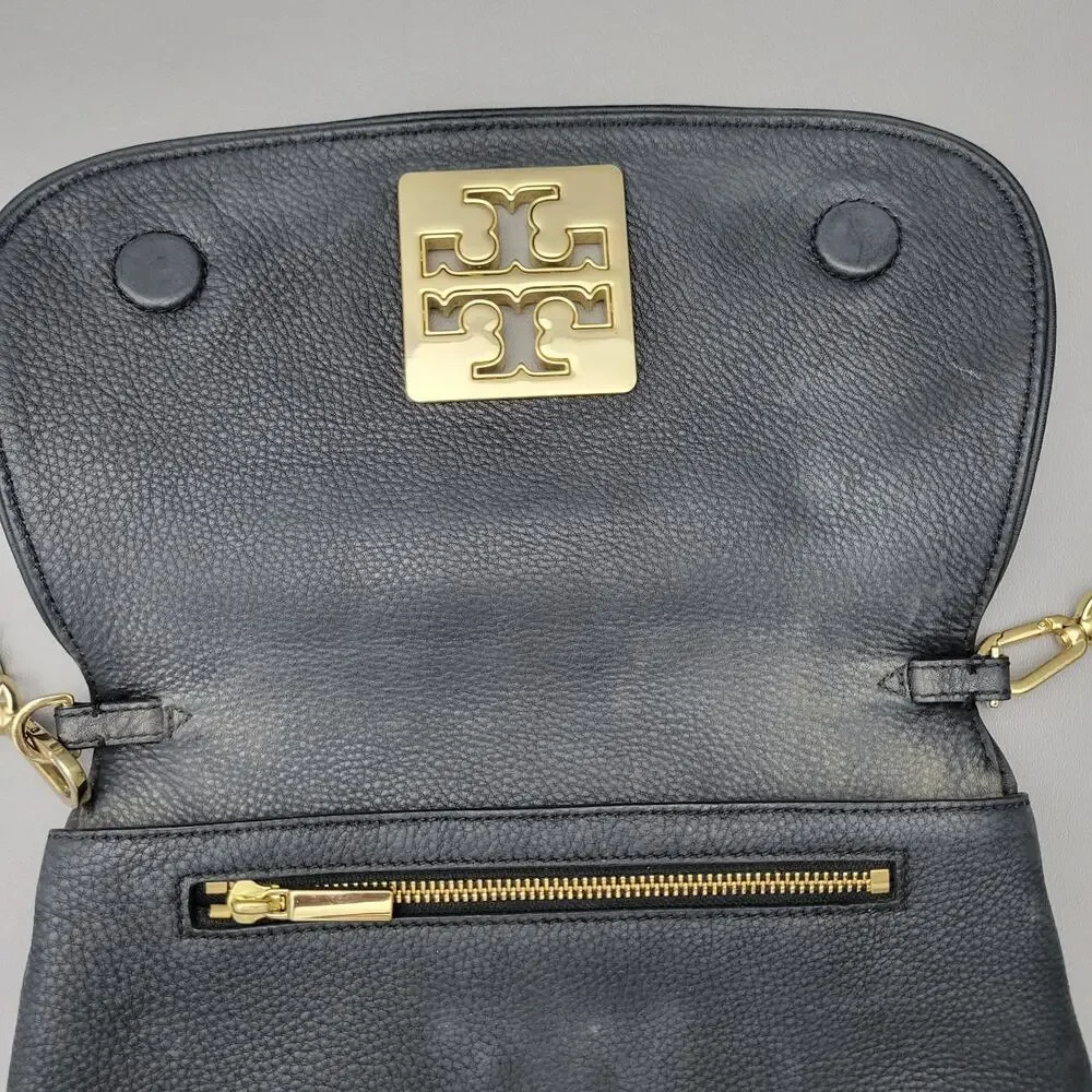 Tory Burch Bag Womens Britten Convertible Black Detachable Chain Strap Crossbody